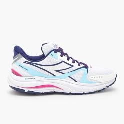 Diadora Women's Mythos Blushield Vortice 8 Running Shoe - White/Blueprint- Regular (B)