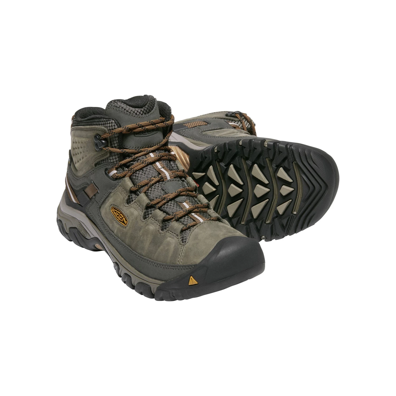 Keen Men's Targhee III Leather Mid Waterproof Hiking Boots - Black Olive/Golden Brown - Regular (D) 7 Keen Men's Targhee III Leather Mid Waterproof Hiking Boots - Black Olive/Golden Brown - Regular (D) - Image 5