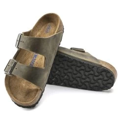 Birkenstock Arizona Soft Footbed Faded Khaki Oiled Nubuck Leather- Regular/Wide -Sneaker Store 1019313 sole