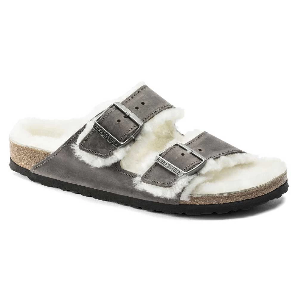 Birkenstock Arizona Shearling Sandals - Iron Natural- Medium/Narrow 3 Birkenstock Arizona Shearling Sandals - Iron Natural- Medium/Narrow