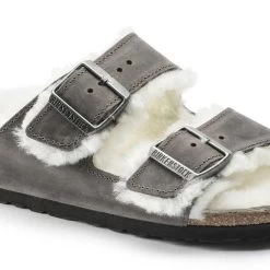 Birkenstock Arizona Shearling Sandals - Iron Natural- Medium/Narrow 14 Birkenstock Arizona Shearling Sandals - Iron Natural- Medium/Narrow -Sneaker Store 1021067 detail 1