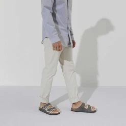 Birkenstock Arizona Shearling Sandals - Iron Natural- Medium/Narrow 15 Birkenstock Arizona Shearling Sandals - Iron Natural- Medium/Narrow -Sneaker Store 1021067 f look m