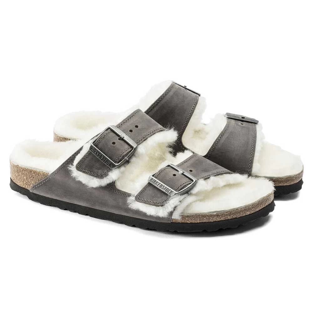 Birkenstock Arizona Shearling Sandals - Iron Natural- Medium/Narrow 5 Birkenstock Arizona Shearling Sandals - Iron Natural- Medium/Narrow - Image 3