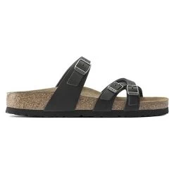 Birkenstock Women's Franca Oiled Leather Sandals- Black- Regular/Wide -Sneaker Store 1021203 side