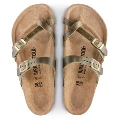 Birkenstock Women's Mayari Oiled Leather Sandal- Green Olive- Regular/Wide -Sneaker Store 1023209 top