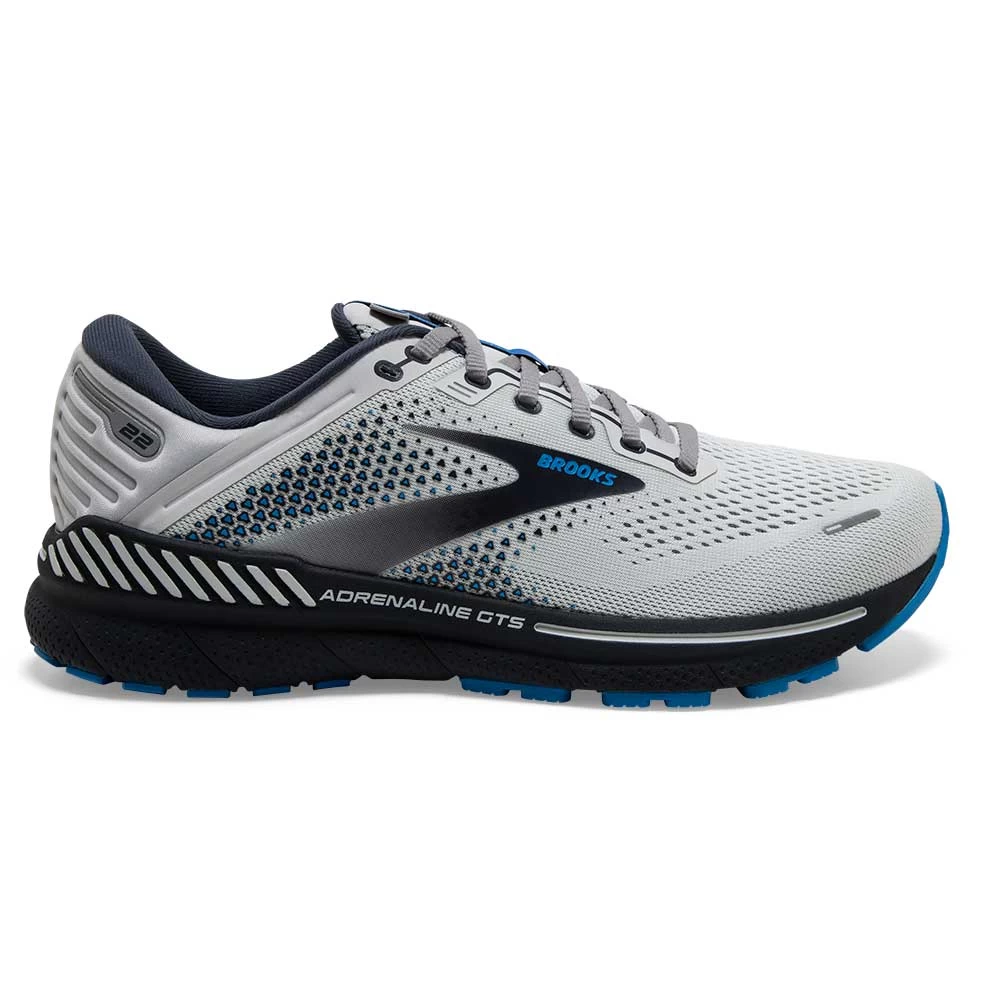 BROOKS Men's Adrenaline GTS 22 Running Shoe- Oyster/India Ink/Blue- Regular (D) 3 BROOKS Men's Adrenaline GTS 22 Running Shoe- Oyster/India Ink/Blue- Regular (D)