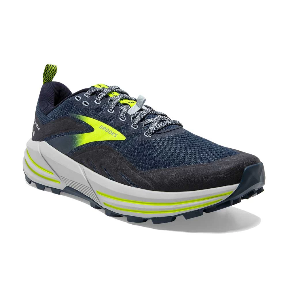 BROOKS Men's Cascadia 16 Trail Running Shoe- Titan/Peacoat/Nightlife- Regular (D) 4 BROOKS Men's Cascadia 16 Trail Running Shoe- Titan/Peacoat/Nightlife- Regular (D) - Image 2