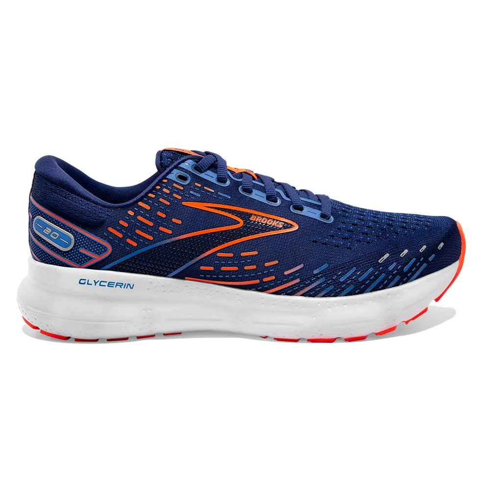 BROOKS Men's Glycerin 20 Running Shoe- Blue Depths/Palace Blue/Orange- Wide (2E) 3 BROOKS Men's Glycerin 20 Running Shoe- Blue Depths/Palace Blue/Orange- Wide (2E)