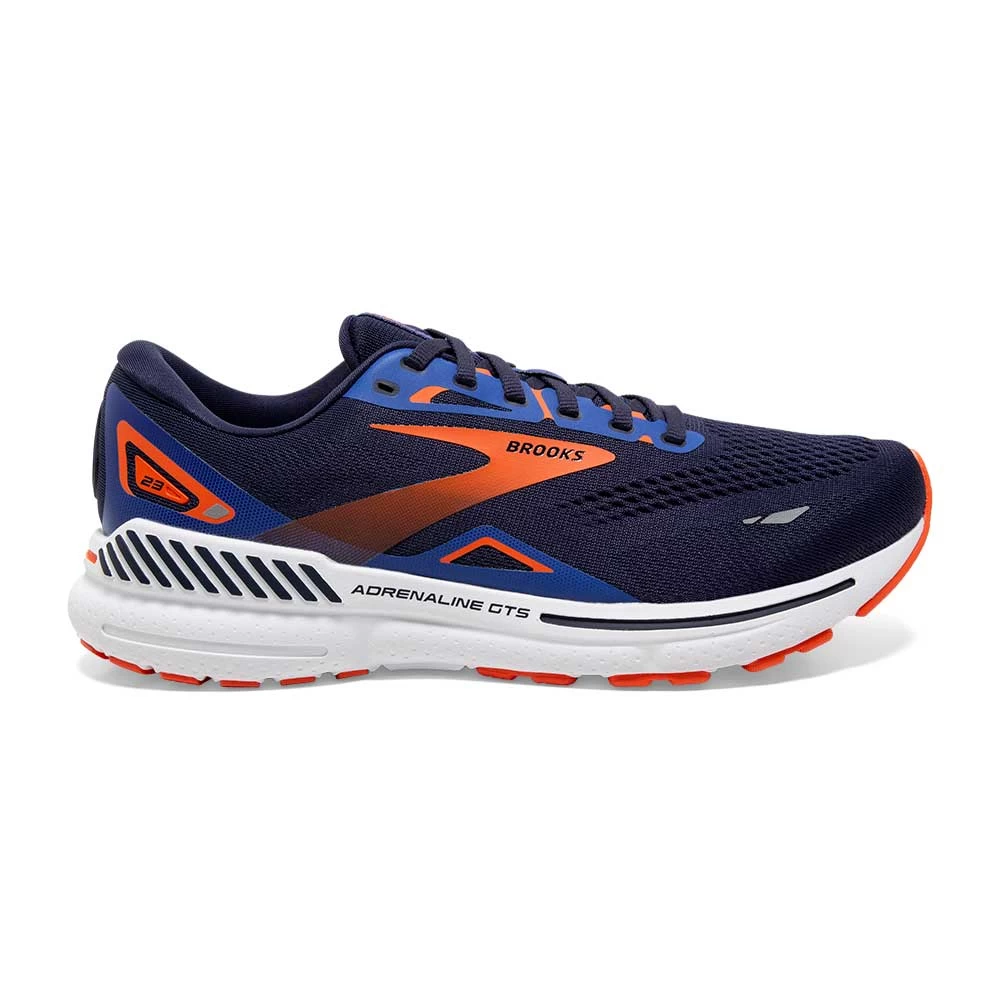 BROOKS Men's Adrenaline GTS 23 Running Shoe - Peacoat/Orange/Surf The Web- Regular (D) 3 BROOKS Men's Adrenaline GTS 23 Running Shoe - Peacoat/Orange/Surf The Web- Regular (D)