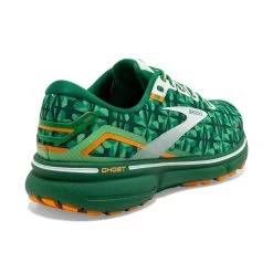BROOKS Men's Ghost 15 Run Lucky Running Shoe- Green/White/Orange- Regular (D) -Sneaker Store 110393 371 H Ghost 15