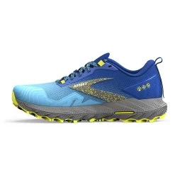 BROOKS Men's Cascadia 17 Trail Running Shoe - Blue/Surf The Web/Sulphur - Regular (D) -Sneaker Store 110403 416 M Cascadia 17