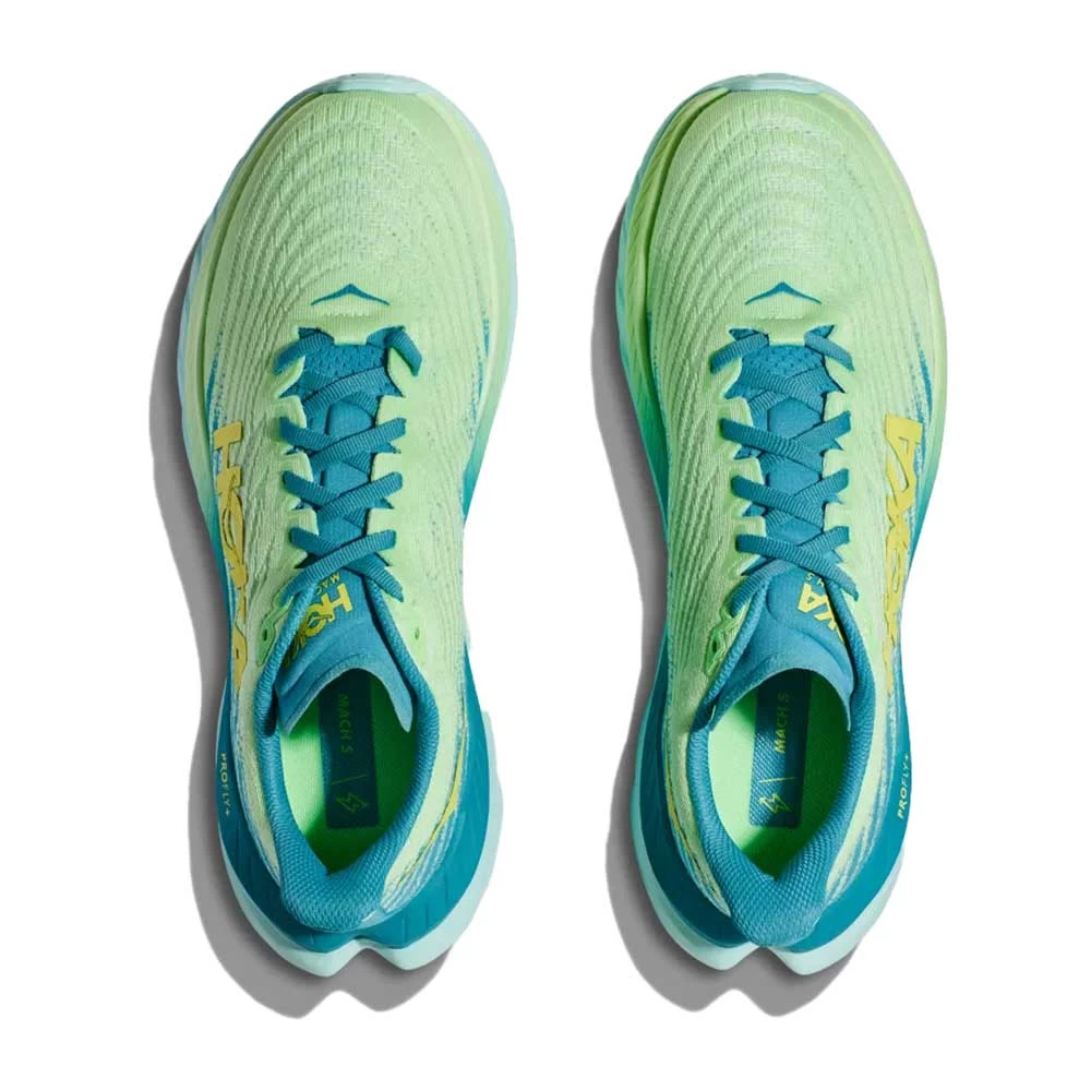 Hoka Men's Mach 5 Running Shoe - Lime Glow/Ocean Mist - Regular (D) 5 Hoka Men's Mach 5 Running Shoe - Lime Glow/Ocean Mist - Regular (D) - Image 3