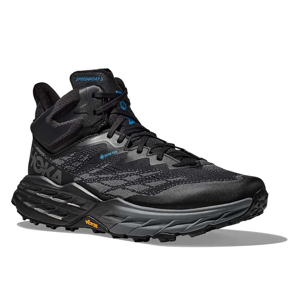 Hoka Men's Speedgoat 5 Mid GTX Running Shoe - Black/Black 4 Hoka Men's Speedgoat 5 Mid GTX Running Shoe - Black/Black - Image 2