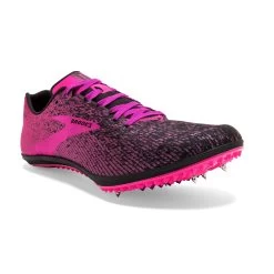 BROOKS Women's Mach 19 Track Spike - Black/Hollyhock/Pink- Regular (B) -Sneaker Store 120311 063 A Mach 19