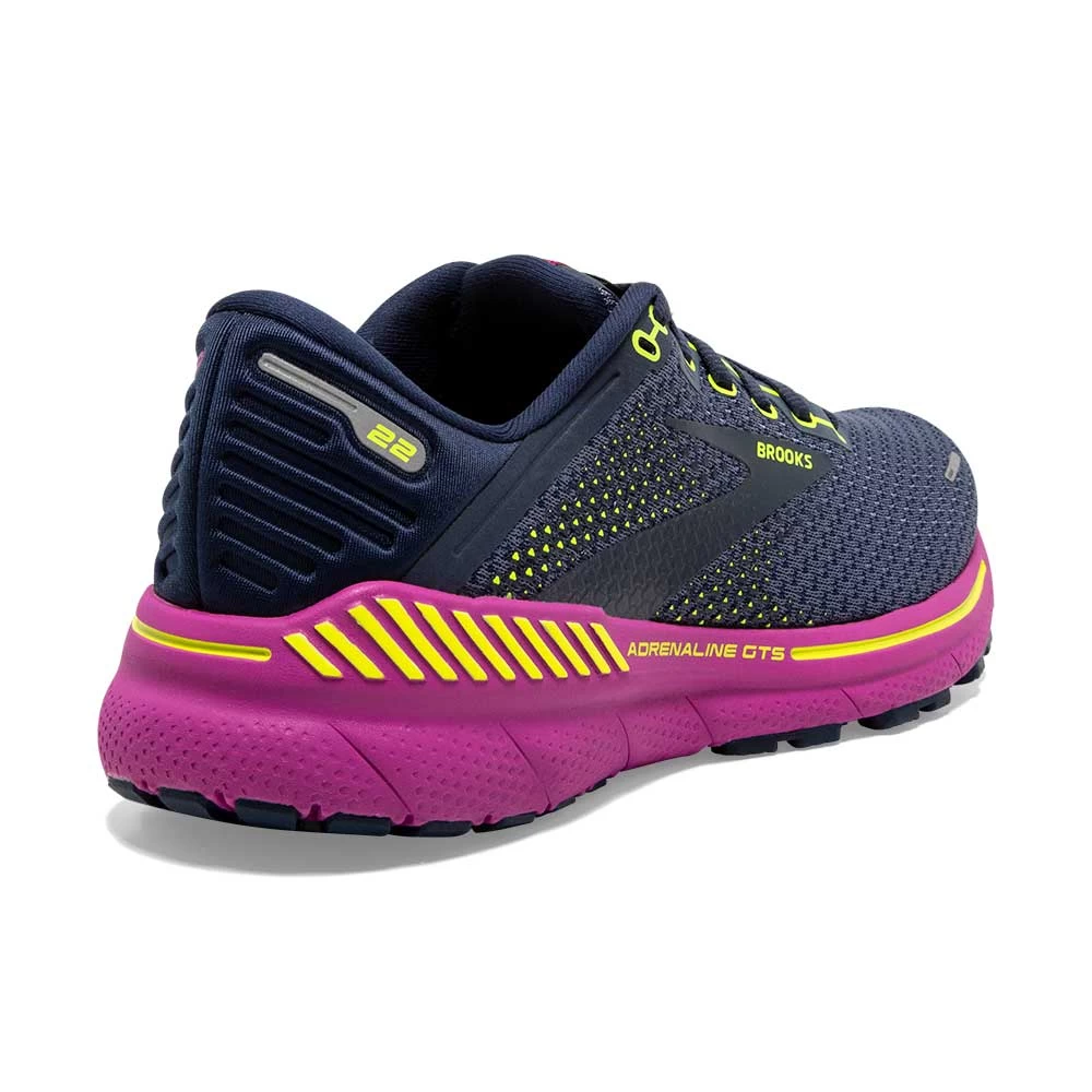 BROOKS Women's Adrenaline GTS 22 Running Shoe- Nightshadow/Viola/Nightlife- Regular (B) 6 BROOKS Women's Adrenaline GTS 22 Running Shoe- Nightshadow/Viola/Nightlife- Regular (B) - Image 4