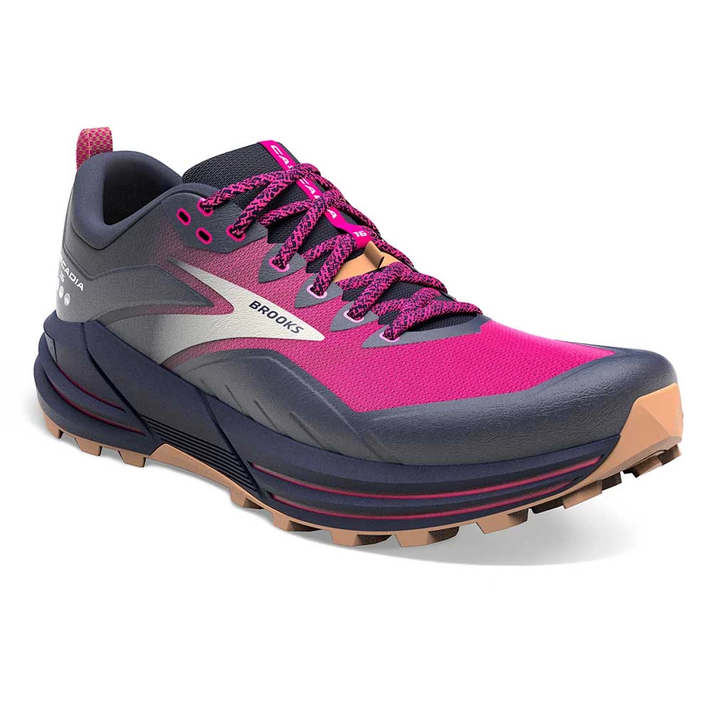 BROOKS Women's Cascadia 16 Trail Running Shoe - Peacoat/Pink/Biscuit - Regular (B) 4 BROOKS Women's Cascadia 16 Trail Running Shoe - Peacoat/Pink/Biscuit - Regular (B) - Image 2
