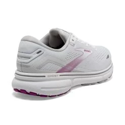 BROOKS Women's Ghost 15 - White/Oyster/Viola -Sneaker Store 120380 195 H Ghost 15