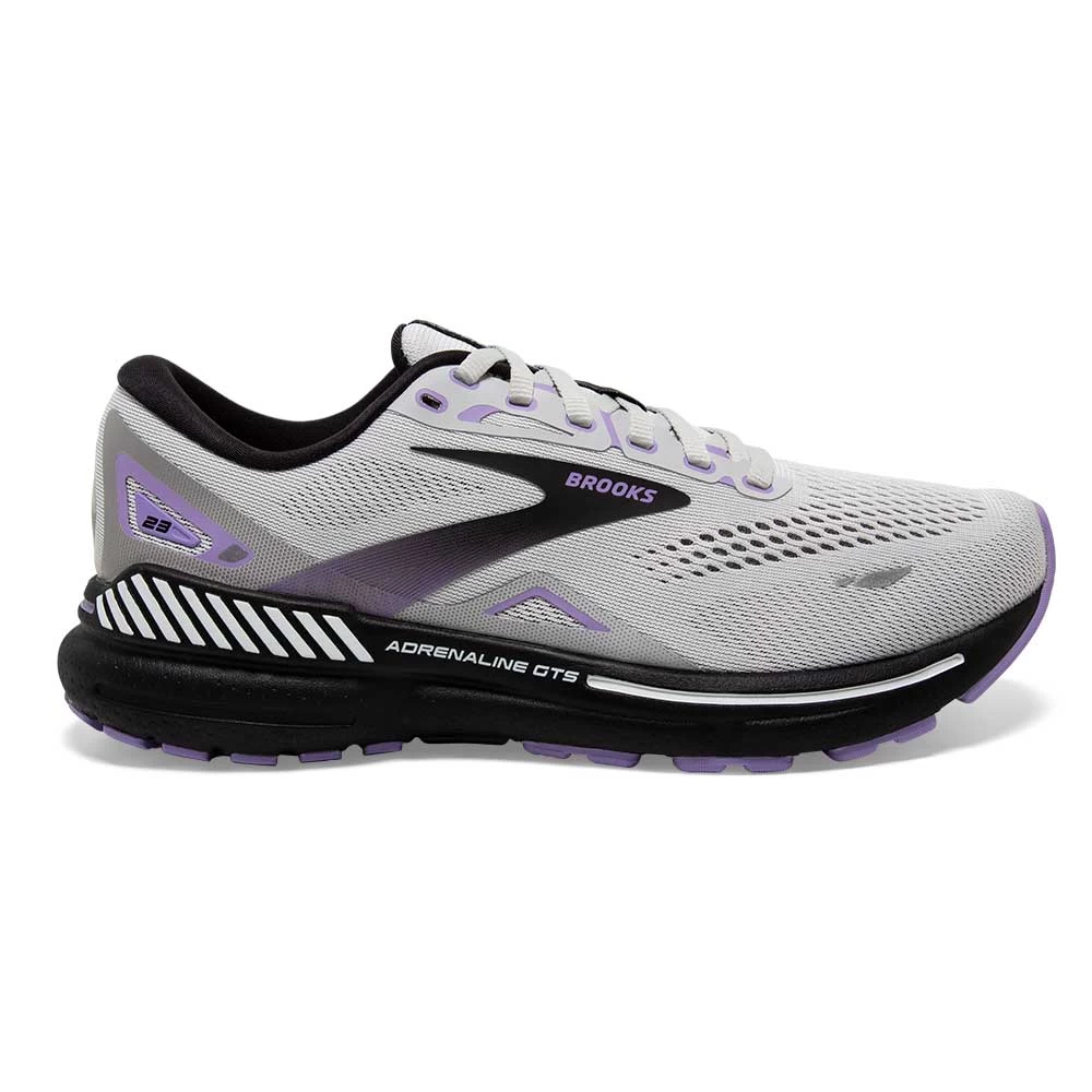 BROOKS Women's Adrenaline GTS 23 Running Shoe - Grey/Black/Purple- Regular (B) 3 BROOKS Women's Adrenaline GTS 23 Running Shoe - Grey/Black/Purple- Regular (B)