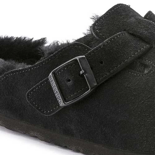 Birkenstock Boston Shearling Black Suede Leather- Regular/Wide 8 Birkenstock Boston Shearling Black Suede Leather- Regular/Wide - Image 6