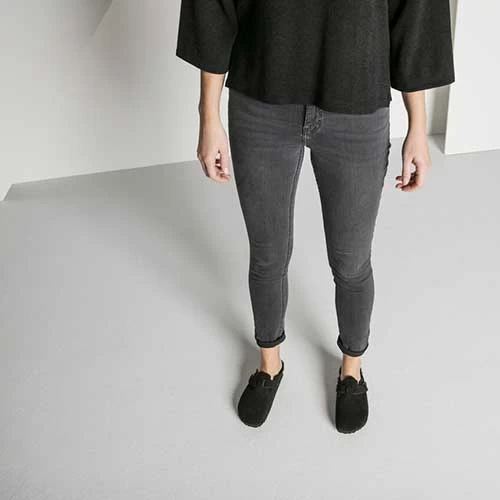 Birkenstock Boston Shearling Black Suede Leather- Regular/Wide 10 Birkenstock Boston Shearling Black Suede Leather- Regular/Wide - Image 8