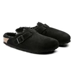 Birkenstock Boston Shearling Black Suede Leather- Regular/Wide 15 Birkenstock Boston Shearling Black Suede Leather- Regular/Wide -Sneaker Store 259883 pair 1