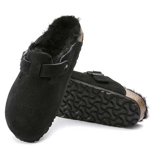 Birkenstock Boston Shearling Black Suede Leather- Regular/Wide 6 Birkenstock Boston Shearling Black Suede Leather- Regular/Wide - Image 4