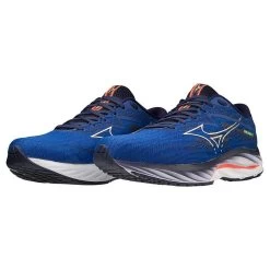 Mizuno Men's Wave Rider 27 Running Shoe - Surf The Web/White - Regular (D) 15 Mizuno Men's Wave Rider 27 Running Shoe - Surf The Web/White - Regular (D) -Sneaker Store 411415 5E00 09