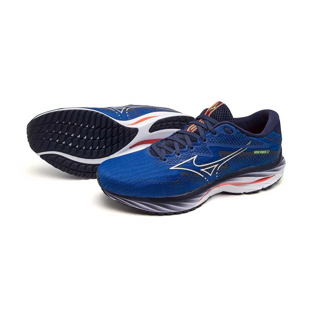 Mizuno Men's Wave Rider 27 Running Shoe - Surf The Web/White - Regular (D) 13 Mizuno Men's Wave Rider 27 Running Shoe - Surf The Web/White - Regular (D) - Image 11