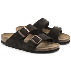 Birkenstock Arizona Mocha Suede Leather Sandal- Regular/Wide -Sneaker Store 51903 pair