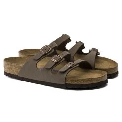Birkenstock Women's Florida Soft Footbed Mocha Birko-Flor Nubuck Sandal- Regular/Wide -Sneaker Store 53881 pair