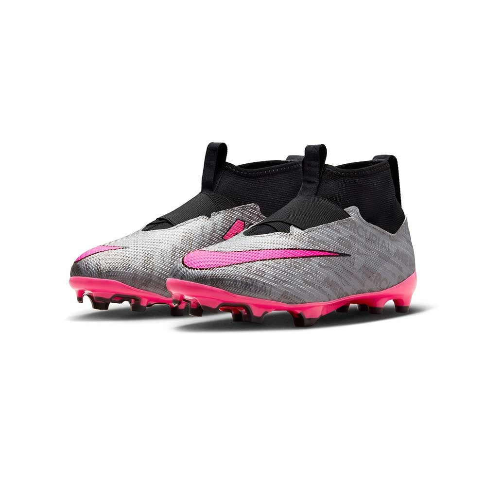 Youth Nike Jr. Zoom Mercurial Superfly 9 Pro XXV FG Soccer Cleats - Metallic Silver/Hyper Pink - Regular (D) 4 Youth Nike Jr. Zoom Mercurial Superfly 9 Pro XXV FG Soccer Cleats - Metallic Silver/Hyper Pink - Regular (D) - Image 2