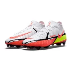 Nike Unisex Phantom GT2 Elite Dynamic Fit FG Soccer Shoes - White/Bright Crimson/Volt - Regular (D) -Sneaker Store CZ9889 167 PHCFH001 2000