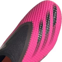 ADIDAS JR X Ghosted .3 Laceless FG Soccer Shoe - Shock Pink/Core Black/Screaming Orange -Sneaker Store FY7281 03