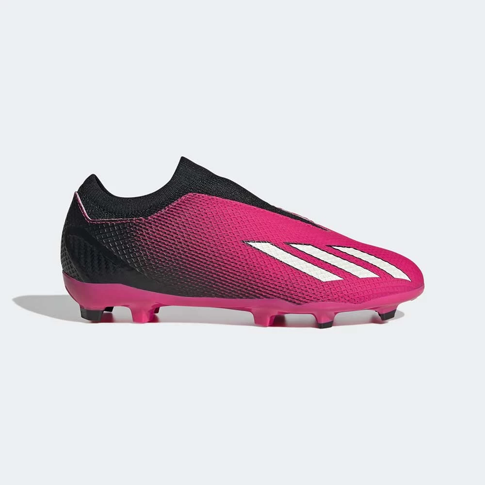 ADIDAS Youth JR X Speedportal .3 LL FG Soccer Shoe - Team Shock Pink/Zero Met - Regular (D) 3 ADIDAS Youth JR X Speedportal .3 LL FG Soccer Shoe - Team Shock Pink/Zero Met - Regular (D)