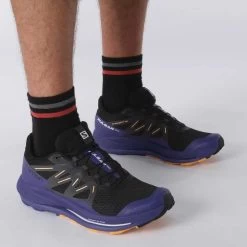 Salomon Men's Pulsar Trail Shoe - Black/Clematis Blue/Blazing Orange- Regular (D) -Sneaker Store L41603200 b1e1cabd0093cd16fb7753cd530c28a3