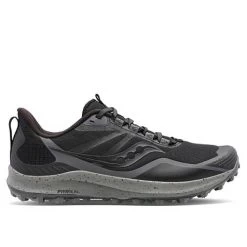 Saucony Men's Peregrine 12 Trail Running Shoe - Black/Charcoal - Regular (D)