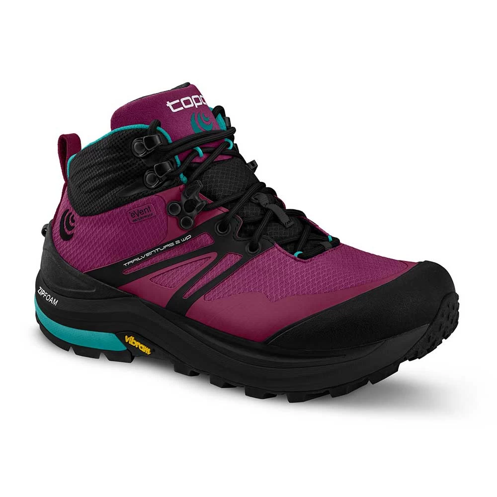 Topo Athletic Women's Trailventure 2 Waterproof Hiking Boot- Raspberry/Black - Regular (B) 4 Topo Athletic Women's Trailventure 2 Waterproof Hiking Boot- Raspberry/Black - Regular (B) - Image 2