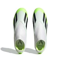 ADIDAS Unisex X Crazyfast .3 Laceless FG Soccer Cleat - Cloud White / Core Black / Lucid Lemon- Regular (D) -Sneaker Store X CRAZYFAST.3 LL FG White HQ4515 02 standard