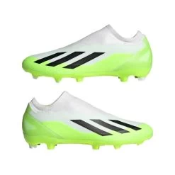 ADIDAS Unisex X Crazyfast .3 Laceless FG Soccer Cleat - Cloud White / Core Black / Lucid Lemon- Regular (D) -Sneaker Store X CRAZYFAST.3 LL FG White HQ4515 09 standard