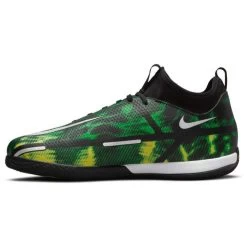 JR Nike Phantom GT2 DF SW IC Soccer Shoe - Black/Mtlc Platinum/Green Strike -Sneaker Store dm0740 003 phslh001