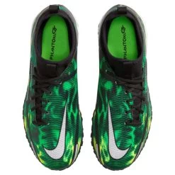 Nike JR Phantom GT2 DF SW TF Soccer Shoe - Black/Mtlc Platinum/Green Strike -Sneaker Store nike phantom gt2 academy df tf sw jr dm0741 003 football shoes green multicolor green 1 790x790 1